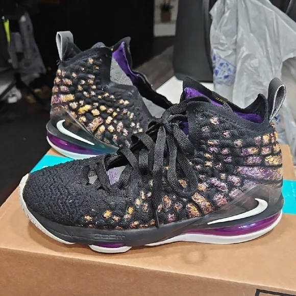 Black and Purple Girl's Shoes - Picture 1 of 11